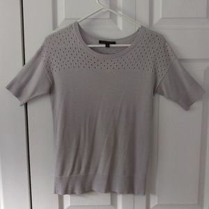 Banana Republic Lazer Cut Heather Gray Sweater XS